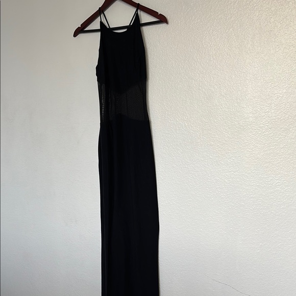 BASIC USA DownEast Black Sheath Halter Maxi Dress size S - Picture 3 of 7